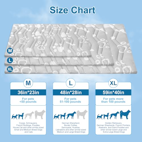 Cooling Mat for Medium Dogs (Grey / 36.0"L x 23.0"W x 1.0"Th(M))