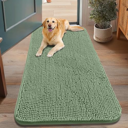 Dog Door Mat for Muddy Paws 48x30 (Olive Green / 48"X30")