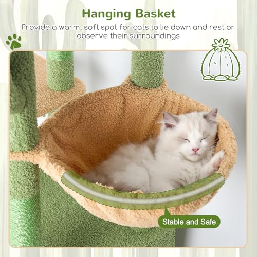 Heavy Duty Cactus Cat Trees for Big Cats Maine Coon (Cactus / 61inch)