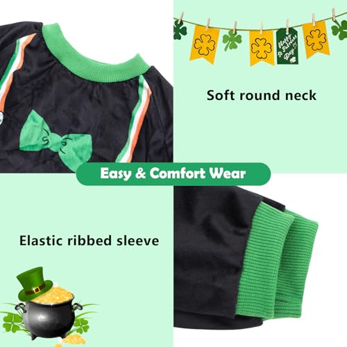 Dog Pajamas St.Patrick's Day Puppy Onesies Small Dogs Soft Pjs Coat Cat Apparel Comfy Pet Clothes Outfit Doggie Bodysuit (Small / Mom's lucky charm)