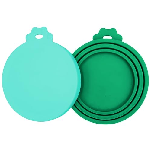 2 Pack Pet Food Can Covers (Teal/Dark Green)