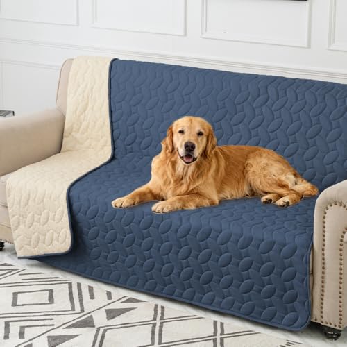 Pet Bed Cover Dog Bed Blanket for Sofa and Furniture Waterproof New Pattern Design (52x82 Inch (Pack of 1) / Navyblue)