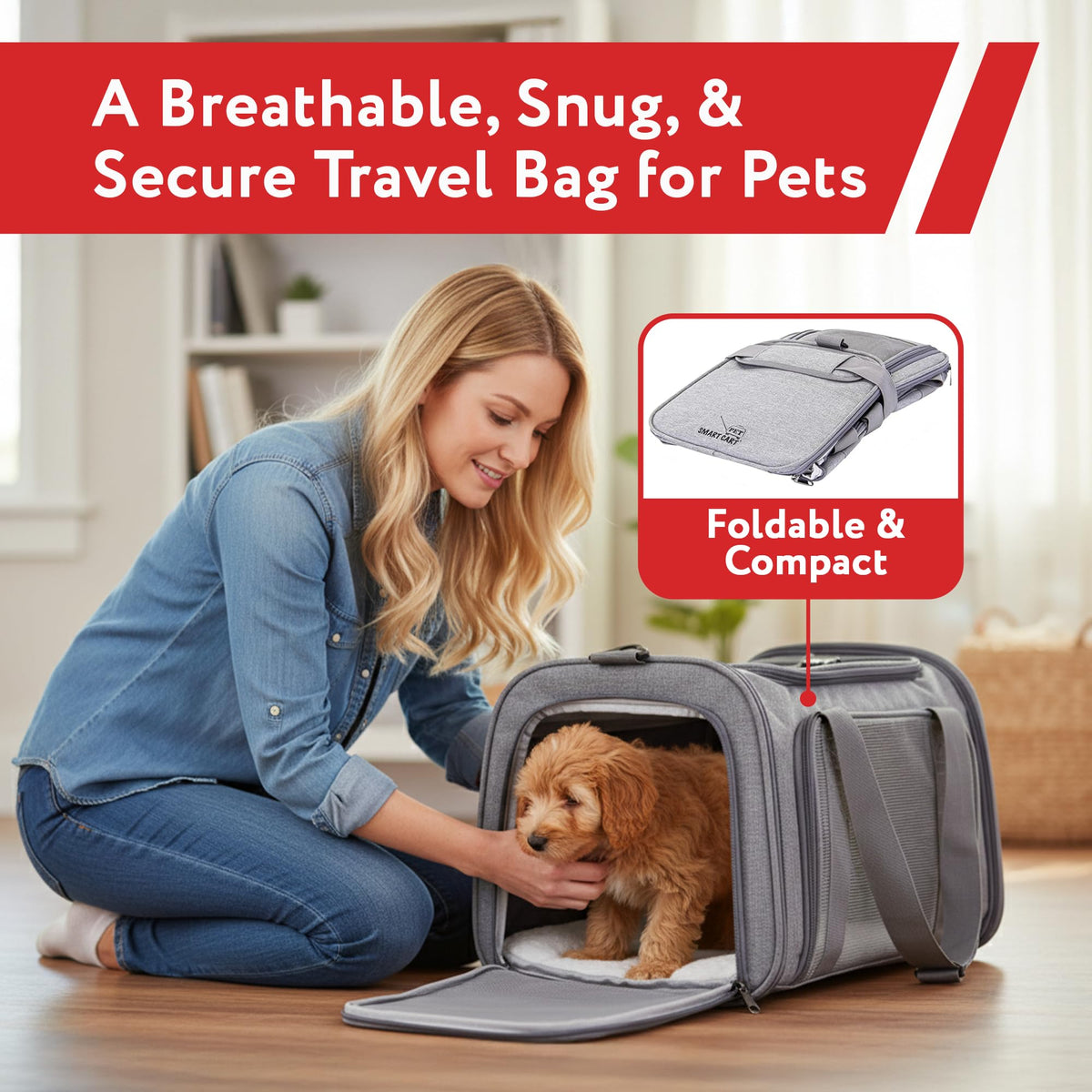Pet Smart Cart Sport (Sport / 16.0"L x 10.0"W x 10.5"H / Grey)
