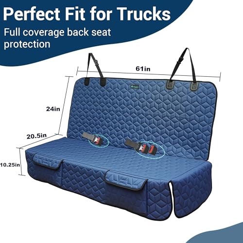 Dog Car Seat Covers for Back Seat (Truck Bench-61"W / Blue)