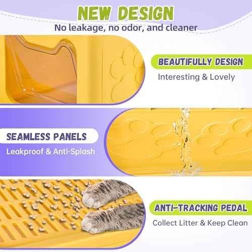 Covered Cat Litter Box (Yellow)