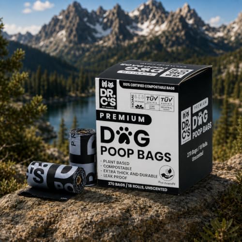 100% Certified Compostable Dog Poop Bags (270 Bags)