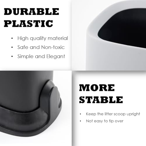 Heavy Duty Cat Litter Scoop with Holder (Black)