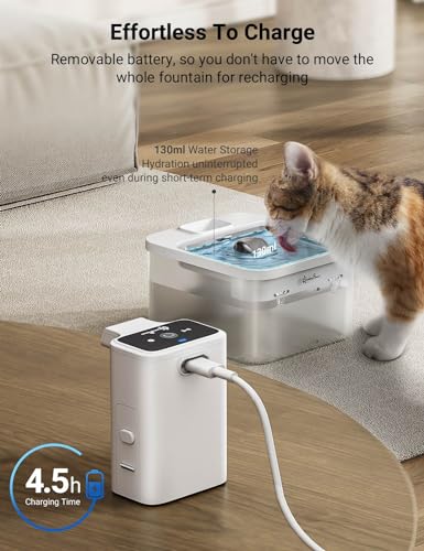 Cat Water Fountain Cordless (White / Pro)