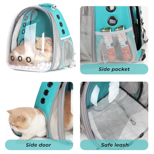 Expandable Bubble Cat Carrier Backpack (Front Expandable-Green)