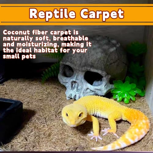 157x15.7in Reptile Carpet Coconut Fiber Substrate Large Coco Liner Roll Lizard Cage Mat Natural Coco Fiber Bedding for Bearded Dragon Turtles Iguana Tortoise Pad Garden Decoration (15.7x157Inch)