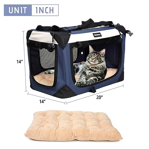 Collapsible Dog Travel Crate (28.0"L x 20.0"W x 20.0"H / Navy Blue)