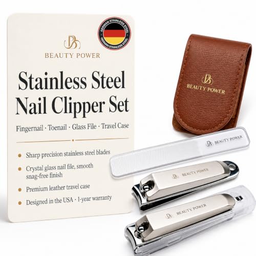 Nail Clippers Set 3 in 1 (Brown Case)