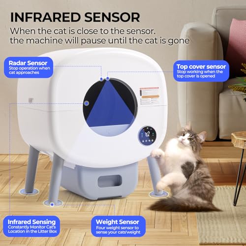 Self Cleaning Cat Litter Box (Elegant White)
