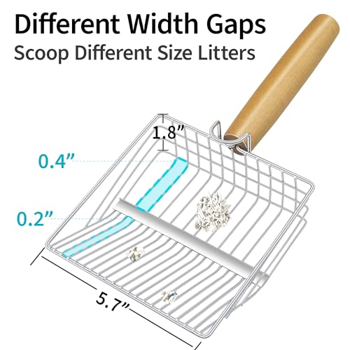 Fast Sifting Cat Litter Scoop with Holder Stand (0.2&0.4inch gap)