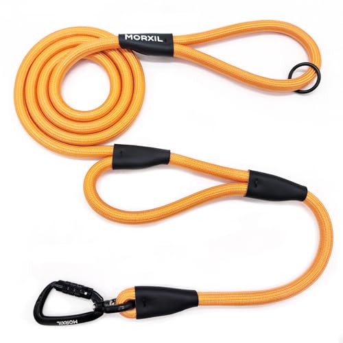 Rope Dog Leash with Two Handles (Yellow / 6FT*0.51" Two Handle)