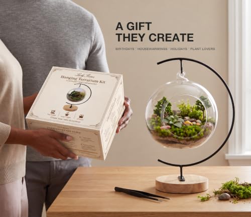 DIY Glass Terrarium Kit with Live Moss & Mini Tools