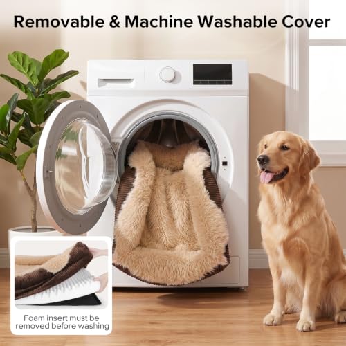 Orthopedic Dog Bed Extra Large Sized Dog (Brown / 48"L x 35"W x 7.5"T)