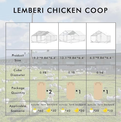 Metal Chicken Coop Spire Roof Walk in Chicken Run Pen for 6 Chickens (78.0"L x 118.1"W x 76.8"H)