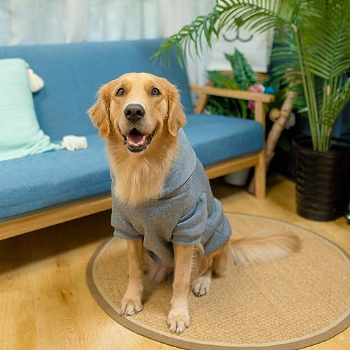 Dog Hoodie for Large Medium Small Dogs (Grey / X-Large)