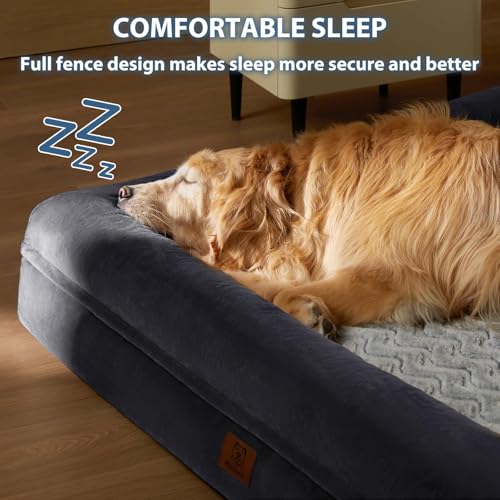 Giant Dog Bed Orthopedic for Senior Dog Bed Comfy Sleeping (Dark Gery / XXXX-L (61x43x7.5in))