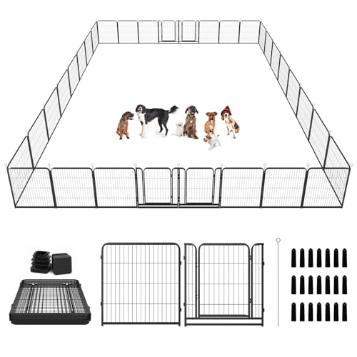 Dog Playpen Outdoor Extra Wide 32 Panels Heavy Duty Dog Fence 40" (32"W x 40"H)
