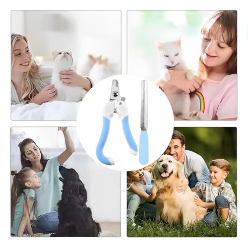 Cat Nail Clippers for Beginners and Groomers (Blue)