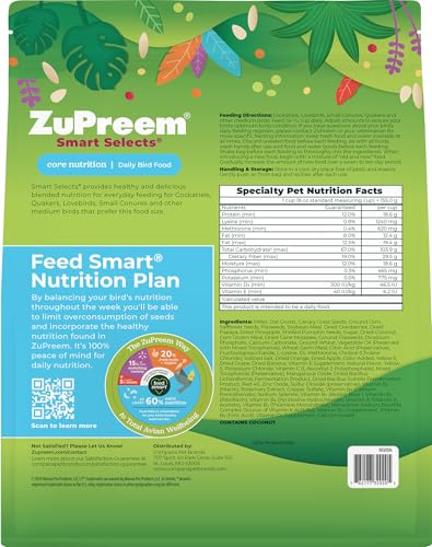 Smart Selects Cockatiel & Conure Food (2.5 Pound (Pack of 1))