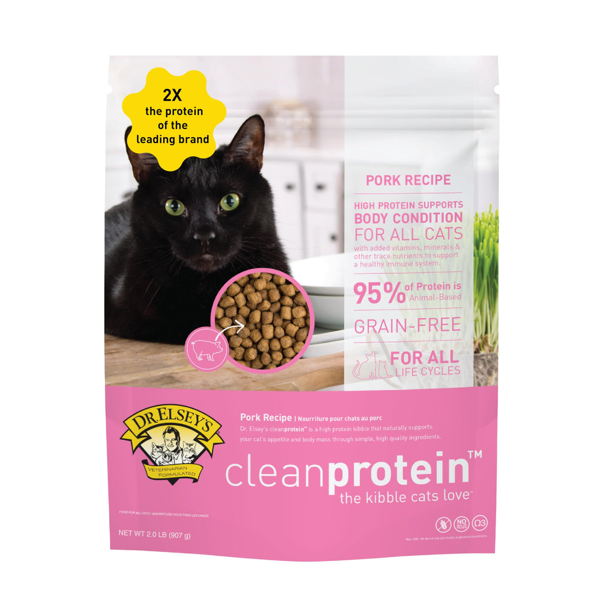 cleanprotein Pork Cat Kibble 6.6 lb. Bag (6.6 Pound (Pack of 1))