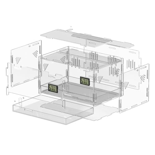 Reptile Terrariums with Temperature Hygrometer (Terrestrial--L (Tray))