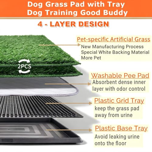 Dog Grass Pad with Tray (35"×22.6")