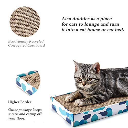 Cat Scratcher Cardboard Reversible Cat Scratch pad Kitty Corrugated Scratching Board Bed Catnip Included (M)