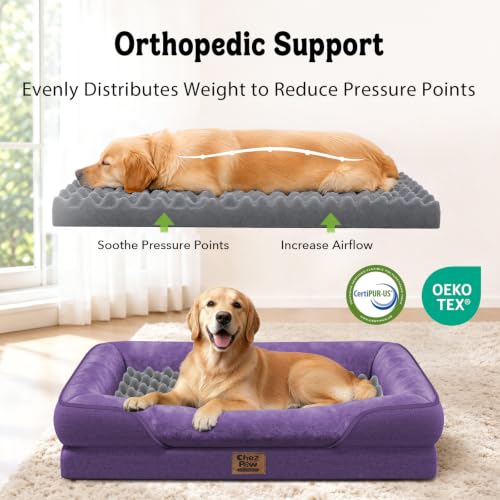 Orthopedic Washable XXL Dog Bed for Extra Large Dogs (Deep Purple / 45"L x 35"W x 7.5"Th)