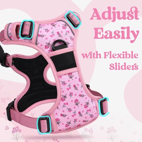 Dog Harness for Large (Floral Pink / X-large)