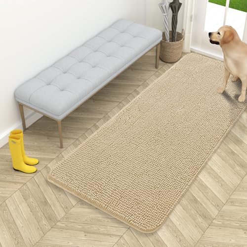 Dog Door Mat for Muddy Paws 54x24 (Beige / 54" X 24")