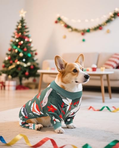 4 Pack Christmas Fleece Dog Pajamas Warm for Large Dogs (X-Large)