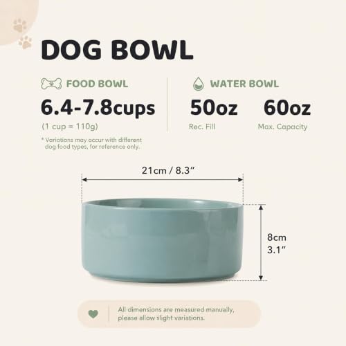 Ceramic Dog Bowls (Light Green)