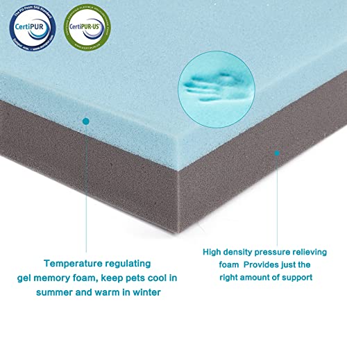 Orthopedic Memory Foam Bed for Medium Dogs (Rose Plush / Medium-29"x 18" x 3")