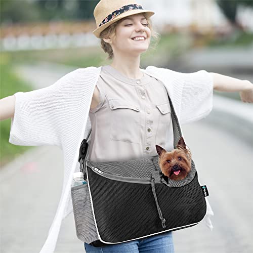 Dog Sling Carrier for Small Dog (Black)