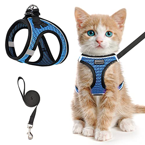 Cat Harness and Leash for Walking Escape Proof (XS / Blue)