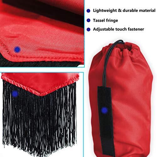 Smooth Lightweight Adjustable Fastener Nylon Horse Tail Bag with Fringe (Scarlet Red)