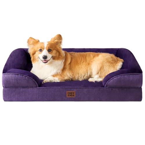 Orthopedic Dog Beds Large Sized Dog (Purple / 35.0"l X 22.0"w X 6.5"th)