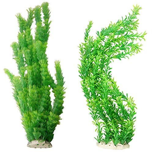 Aquarium Plants Plastic Decor Fish Tank Green Decorations Plants Ornament Safe for All Fish (Green（style A）)