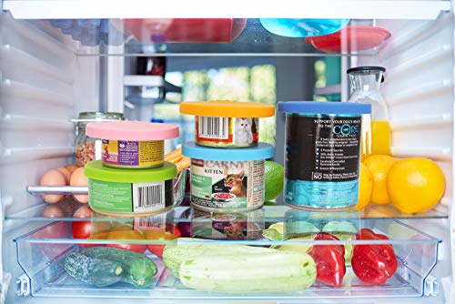 Pet Food Can Cover Silicone Can Lids for Dog and Cat Food (Blue/Purple)