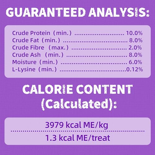 13.4 OZ Lysine Cat Treats Natural Salmon Flavor Healthy Cat Training Biscuits Snacks Lysine Dental Care Treats for Cats & Kittens