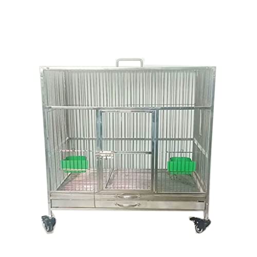 Stainless Steel Bird Cage Metal Rectangle Bird Cage Parrot Bird Cage Outdoor Large Bird Cage with Tray Pet Supplies (Bird Cage XL)
