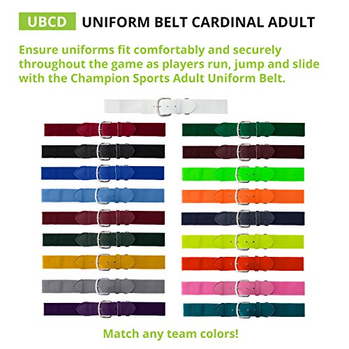 Baseball Softball Uniform Belt (Adult (22-46 Inches) / Cardinal Red)