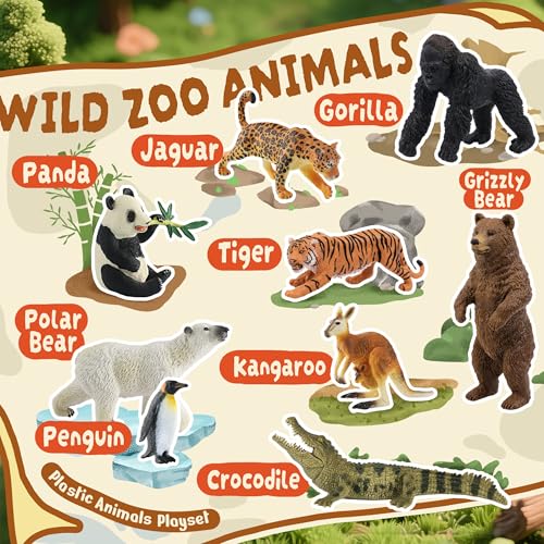 9 PCS Zoo Animal Toys for Kids 3 (9-PC Zoo Animal Figures Set)