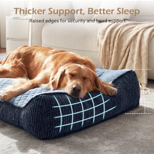 XL Orthopedic Dog Bed for Large Dogs (XL(42"L x 30"W x 8.5"Th) / Blue)