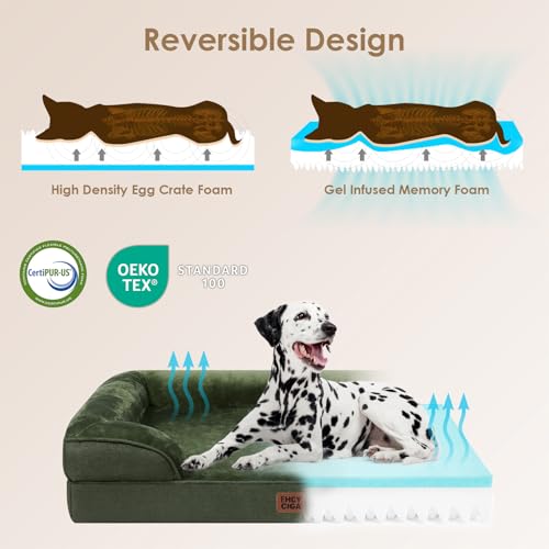 Orthopedic Extra Large Dog Bed (Dark Green / 44.0"l X 32.0"w X 6.5"th)