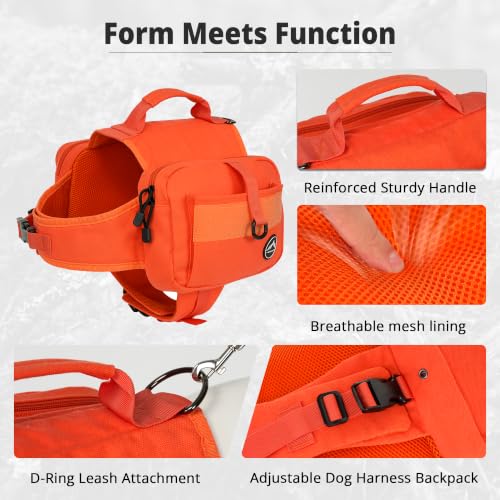 Dog Backpack & Saddle Bag (Orange)